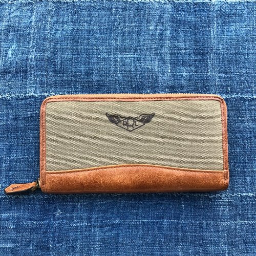 RRL canvas and leather wallet