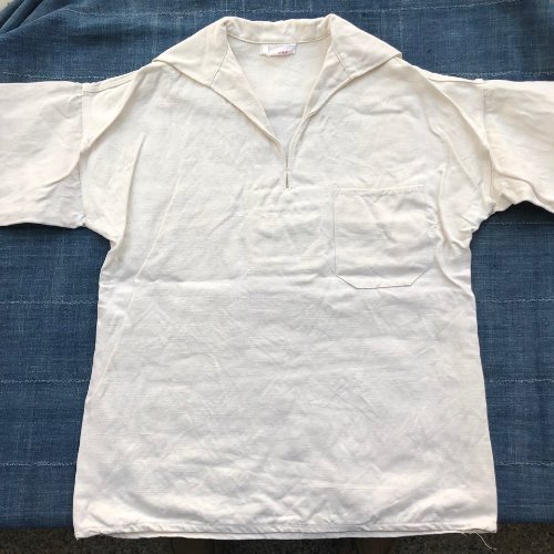 70-80s germany kriegsmarine white workshirt(여자55/66 or 남자90/95size)