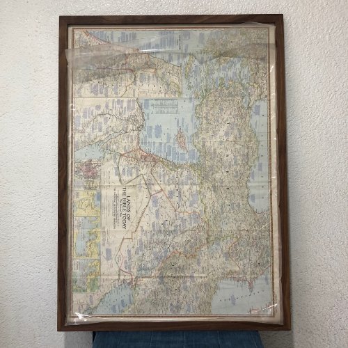 vintage paper map _the holy land(1956)