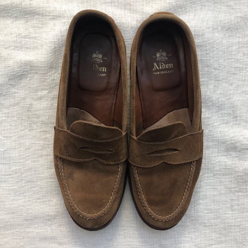alden snuff suede unlined penny loafer
