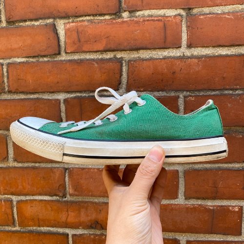 converse all star low green canvas (US 8)
