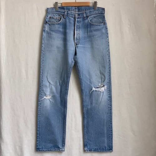 80&#039;s Levi&#039;s 501 washed blue jeans (33-34in)
