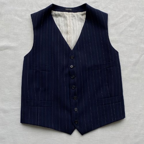 RRL navy pin stripe vest (105 size)