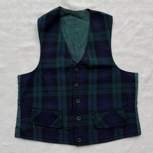 vintage reversible blackwatch vest (100-105 size)