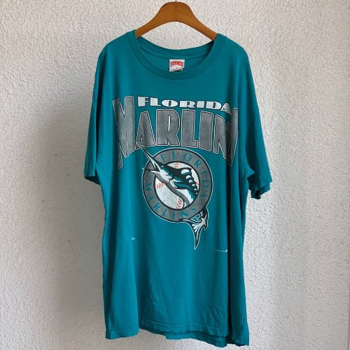 90&#039;s Nutmeg &quot;Florida Marlins&quot; printing T-shirts (110size)