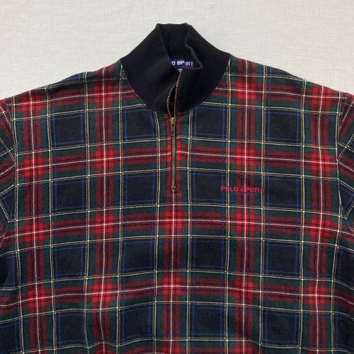 90s polo sport tartan check pullover (105-110 size)