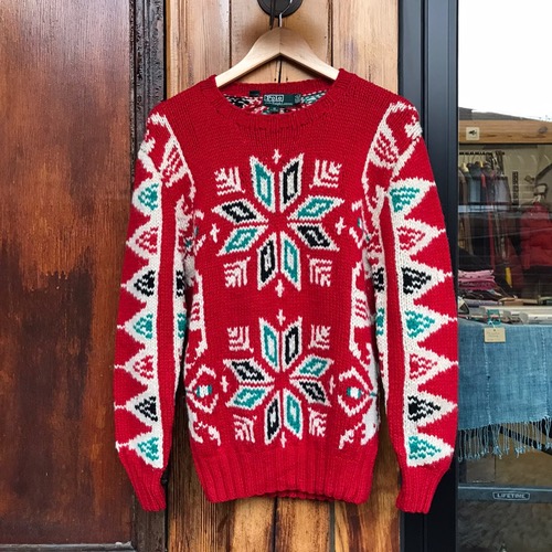 Polo Ralph Lauren wool Nordic pattern crew neck sweater (95-100)