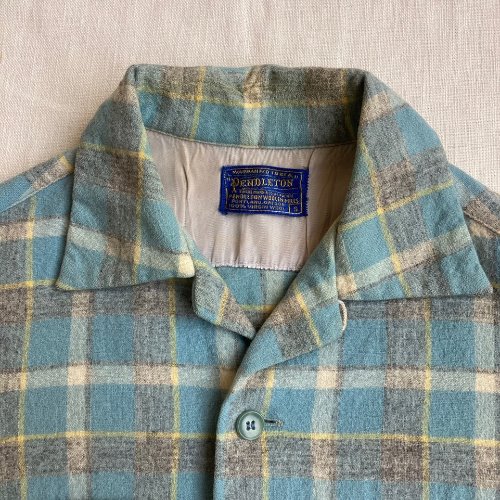 pendleton wool check open collar shirt (90 size)