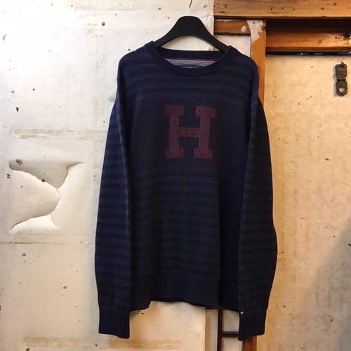 Tommy hilfiger cotton/acrylic stripe crew neck sweater (100-105)