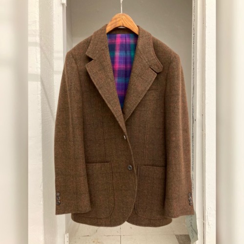 SVC tweed hunting jacket brown check (L 한 벌)