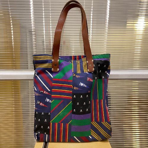 polo patchwork print tote bag