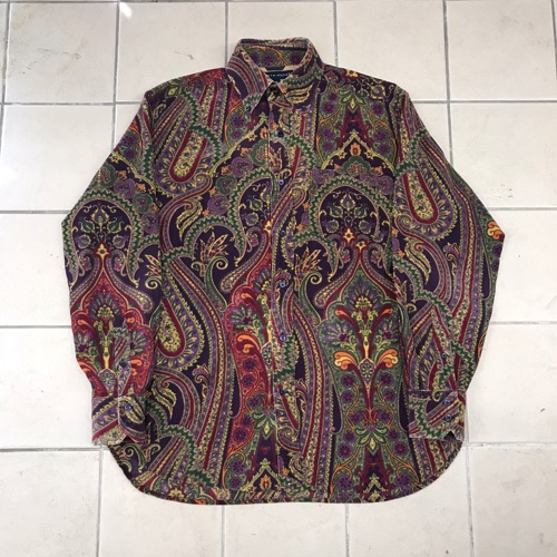 Tommy hilfiger corduroy paisley pattern bd shirt (100-103) percent