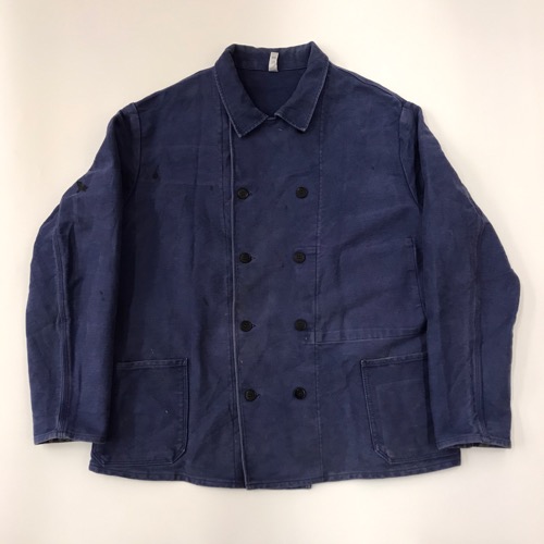 Vtg french moleskin double breasted workwear jacket (105-110)