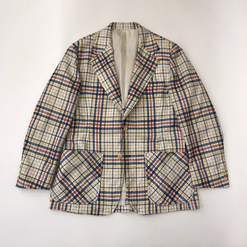vintage check jacket (105 size)