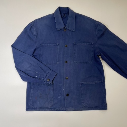 vintage herringbone twill cotton french work jacket (100 size)