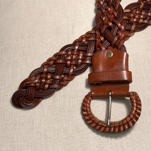 vintage leather weaving strap belt (free size)