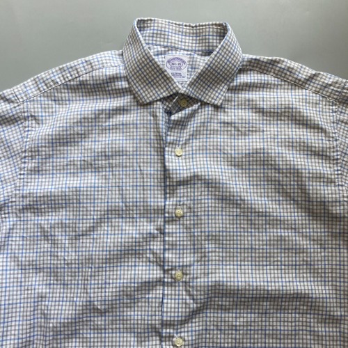 brooksbrothers made in usa check dress shirt (105~ size)