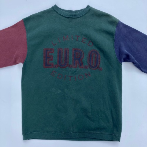 vintage color block sweatshirt (100 size)