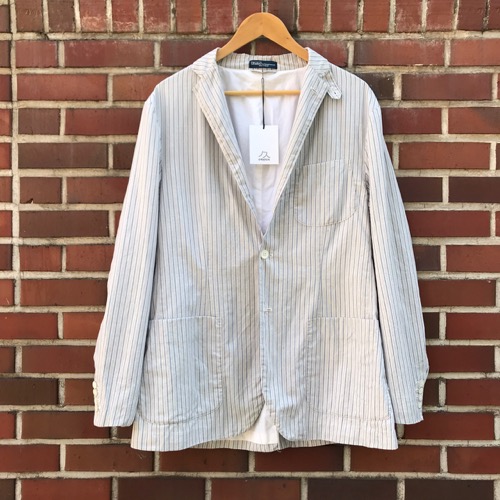 Polo Ralph Lauren lightweight cotton stripe 2/3 sport jacket neck strap (105)