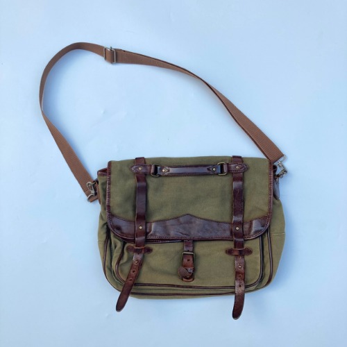 polo rugby canvas/leather satchel cross bag