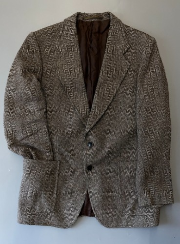 vtg brown herringbone tweed jacket (100 size)