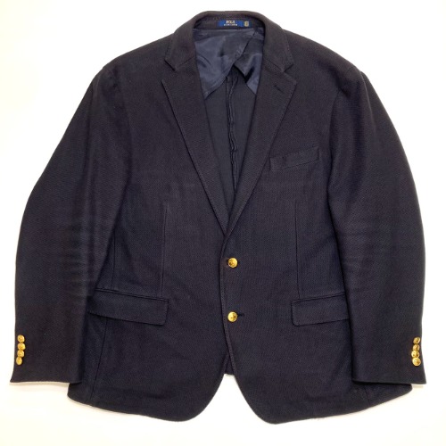 polo navy gold button waffle cotton jacket (103-105 size)