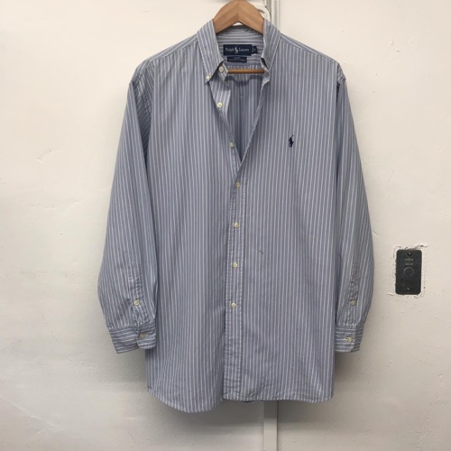 Polo Ralph Lauren two ply cotton striped bd shirt stains (100)