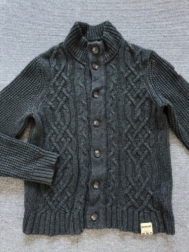 napapijri cotton/wool knit cardigan (L size, 100 size)