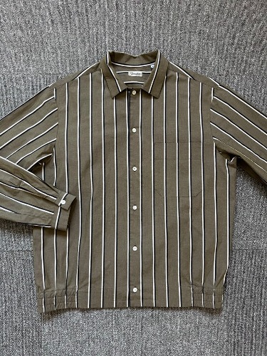 camoshita camp collar stirpe shirt jacket (L size, 105 추천)