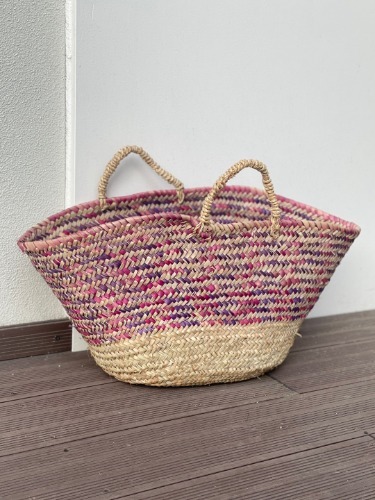 bohemia moroccan pink/purple blended rattan bag