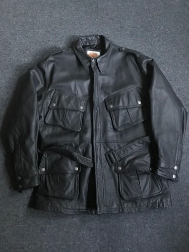harley davidson belted cow leather jacket (40 size, ~105 추천)