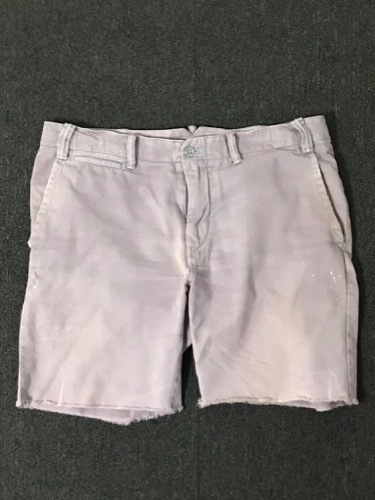 Polo RL painted fade pale purple cotton cut off shorts (36 size, ~38인치 추천)