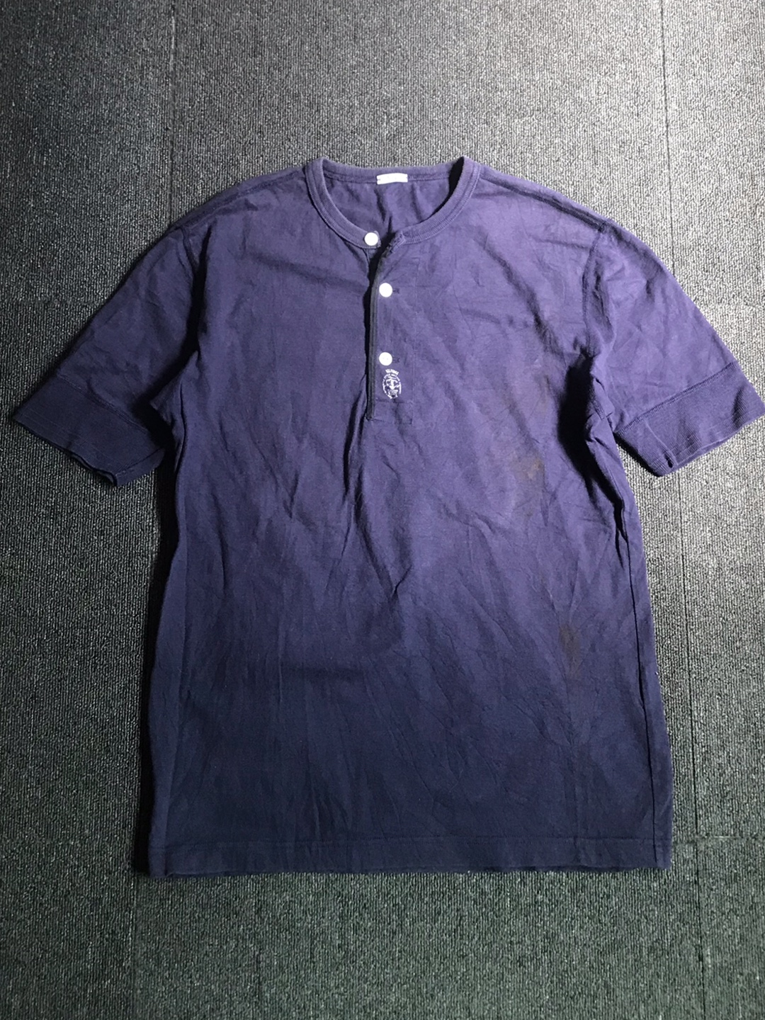 Navy vtg style garments henley neck tee (48 size, ~100 추천)