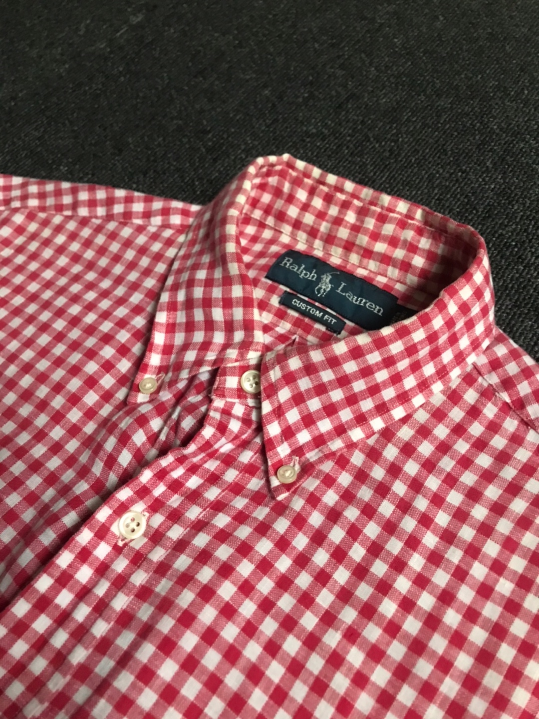 Polo RL linen gingham check bd shirt (M size, ~103 추천)