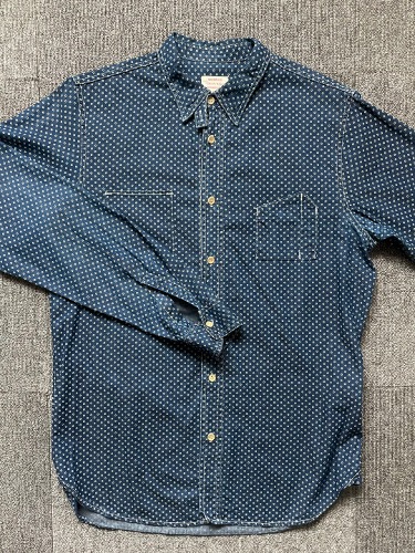 needle work union made polka dot work shirt (L size, 100-105 추천)