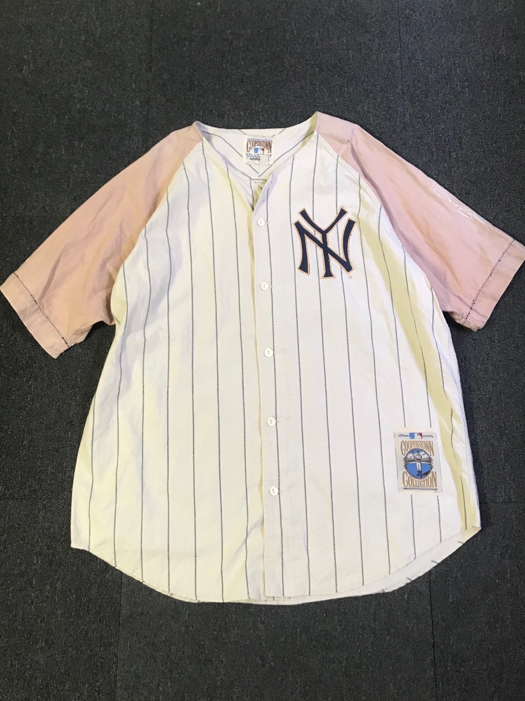 cooperstown mlb collection ny yankees cotton/ramie baseball shirt (XXL size, 100~ 추천)