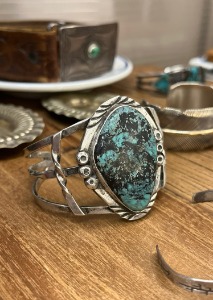 native american jewelry silver bracelet by MB