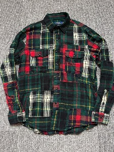 polo flannel check patchwork work shirt (M szie, 100-105 추천)