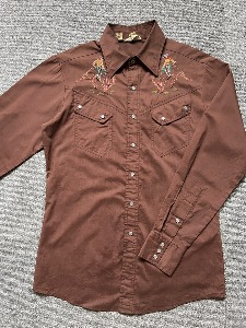 vintage cotton/poly western shirt (M size, 95-100 추천)