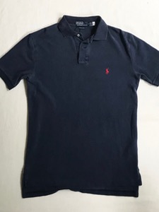 Polo Ralph Lauren faded navy polo shirt 90s blue label repro (S size, 100~103 추천)