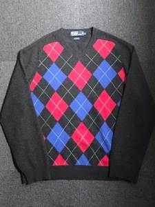 Polo Ralph Lauren wool argyle v neck sweater (XL size, 103~ 추천)