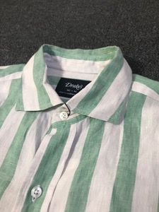 drakes linen wide stripe shirt UK made (16 1/2 42 size, ~105 추천)