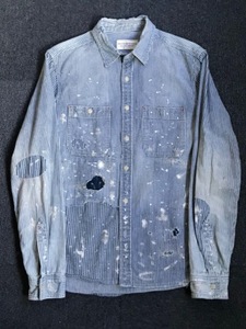 denim &amp; supply RL distressed hickory work shirt (M size, ~103 추천)
