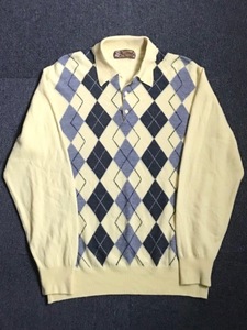 john smedley merino wool argyle collared sweater UK made (44 size, ~103 추천)