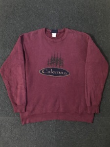 90s coleman outdoors 50/50 sweatshirt USA made (L size, 100~ 추천)