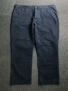 Polo RL faded navy canvas work pants cut off (40/32 size, 실측 참고)