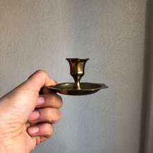 vintage octagon-shaped brass candlestick