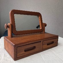 vintage wood dressing table mirror