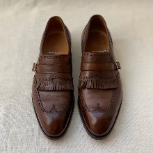 saint crispin&#039;s dress loafer with fringy strap