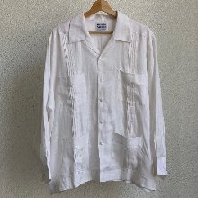 vintage guayabera linen long sleeve shirt (100-105size)